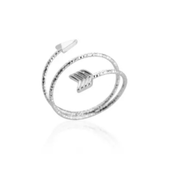 🔥2 for $15🔥 Double Wrap Arrow Silver Ring - Picture 1 of 7